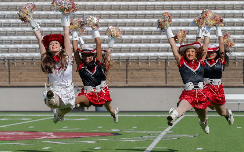 drill team on football field