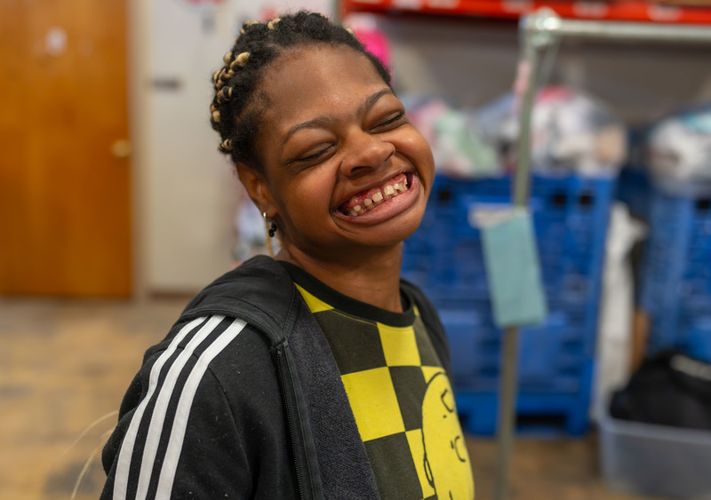 teen girl smiling big!