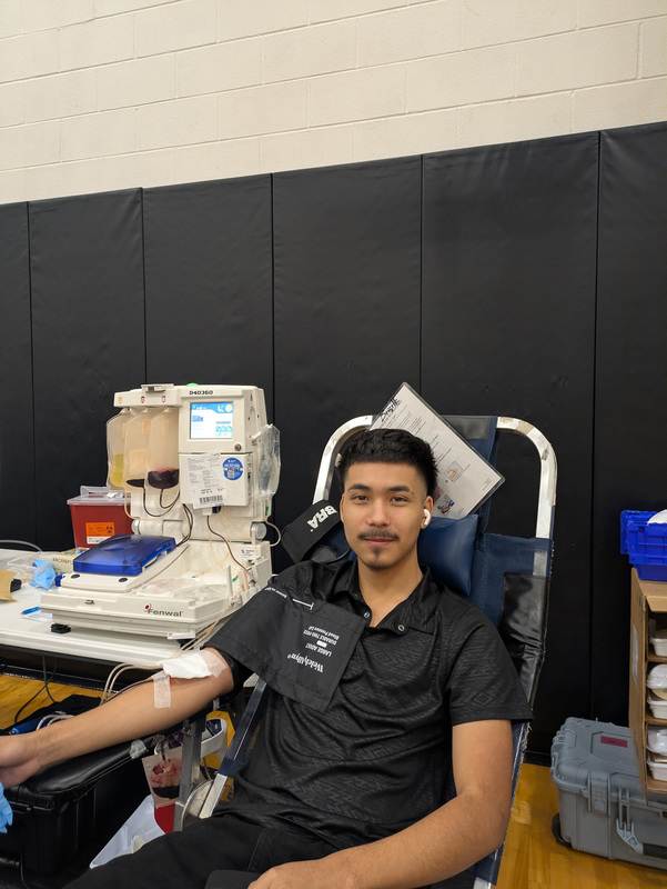 man donating blood