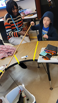 Students were then introduced to gyotaku, a traditional Japanese fish-printing technique