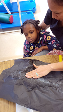 Students were then introduced to gyotaku, a traditional Japanese fish-printing technique