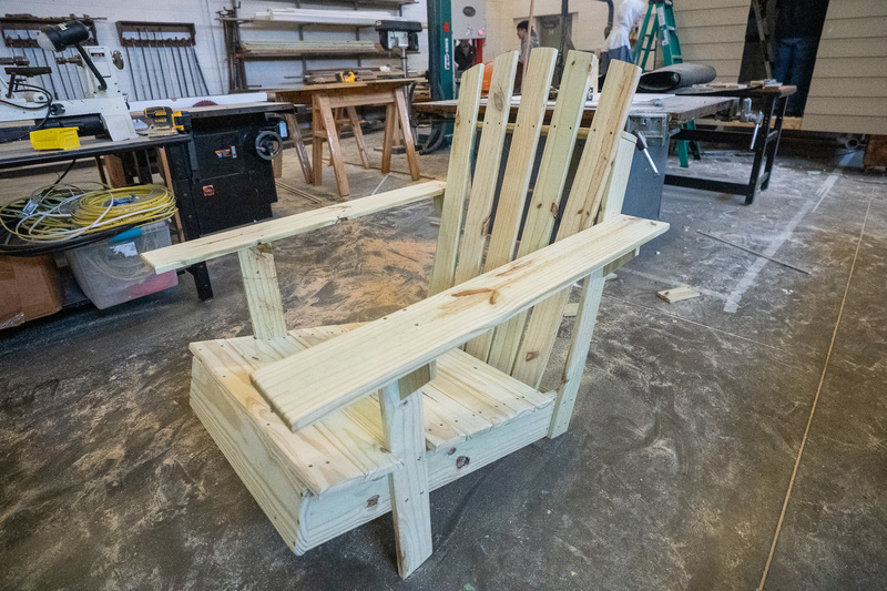 wooden Adirondack chair