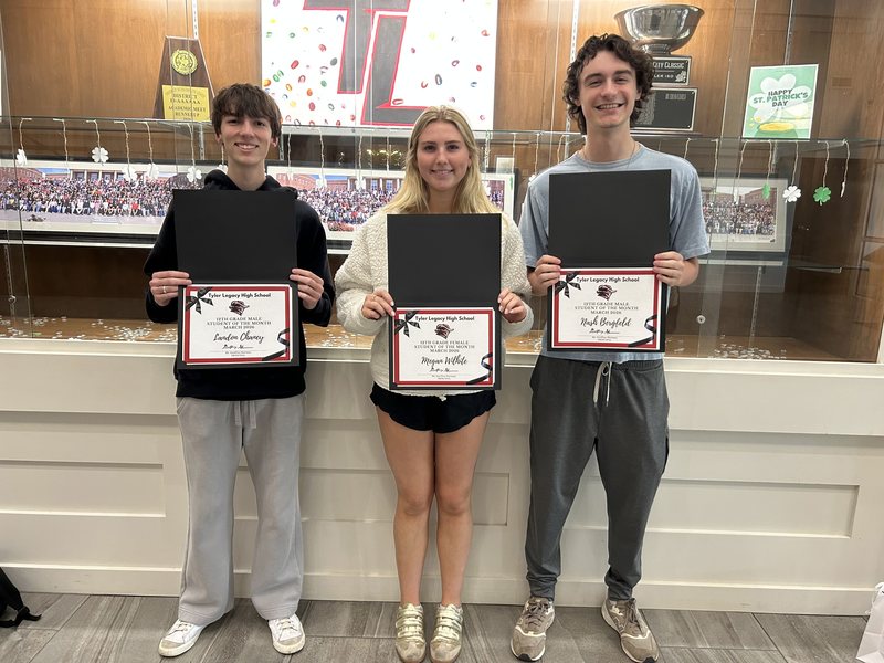 Seniors of the Month: Landon Chaney, Megan Wilhite, Nash Bergfeld