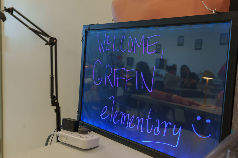 welcome to Griffin Elementary written on computer monitor