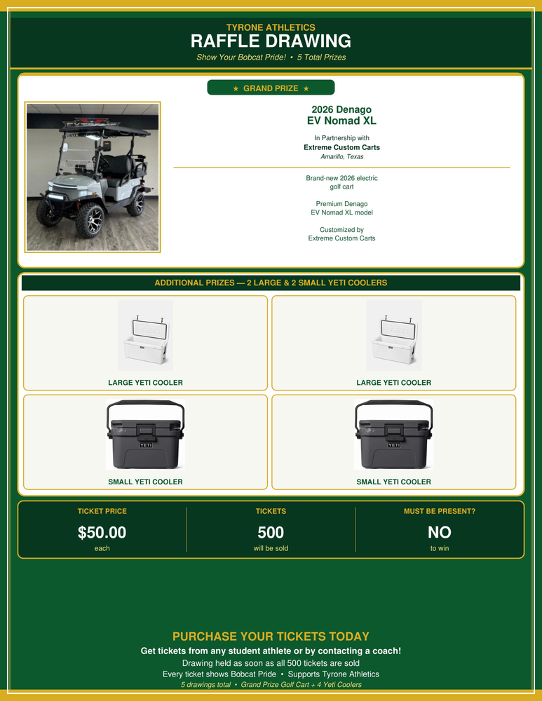 Raffle Drawing for an electric golf cart.