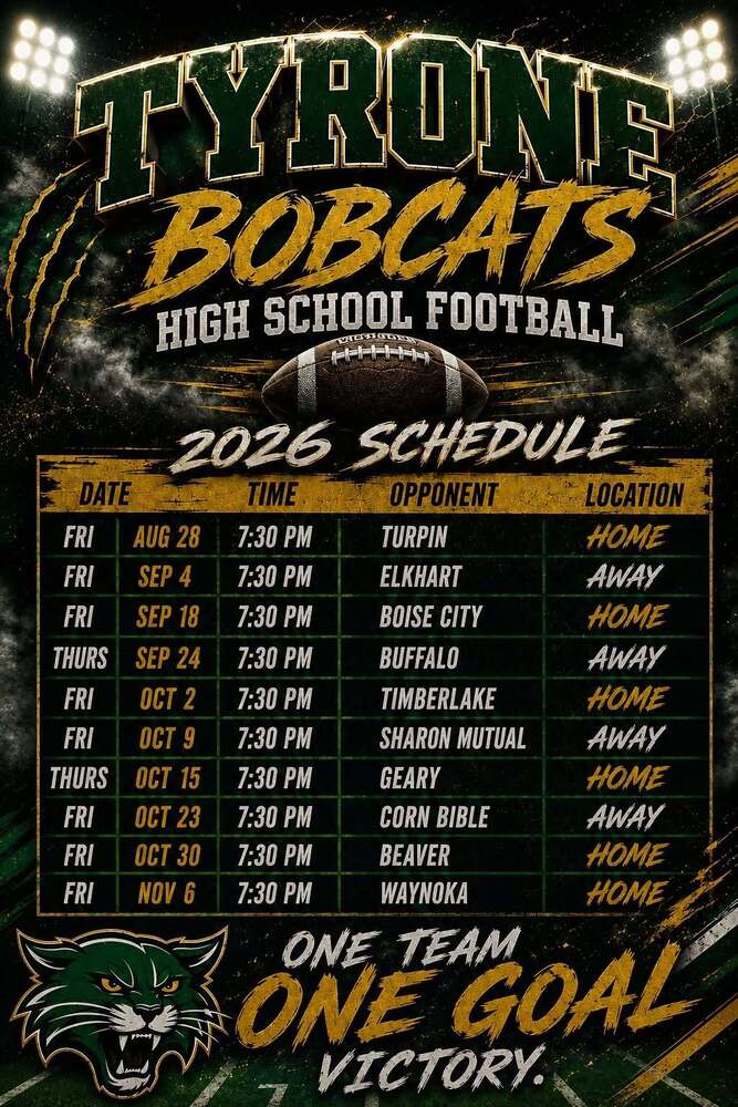 Tyrone HS Football Schedule