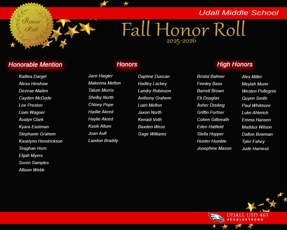 Fall Middle School Honor Roll