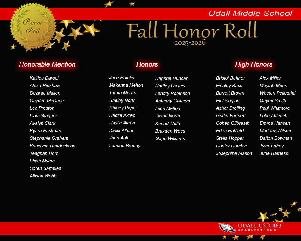 Fall Middle School Honor Roll