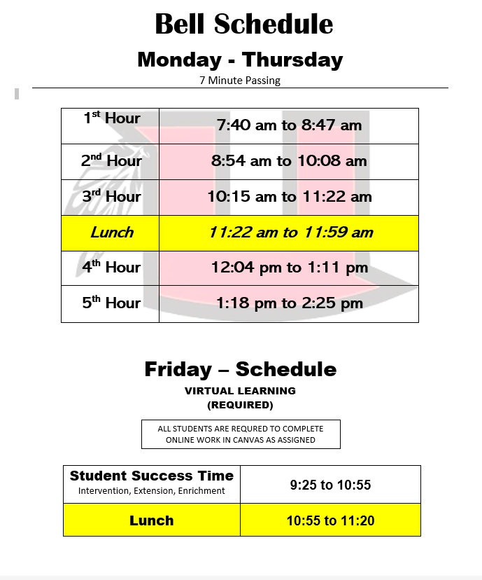 UHS Bell Schedule