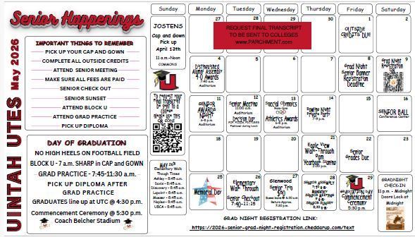 UHS Senior Calendar