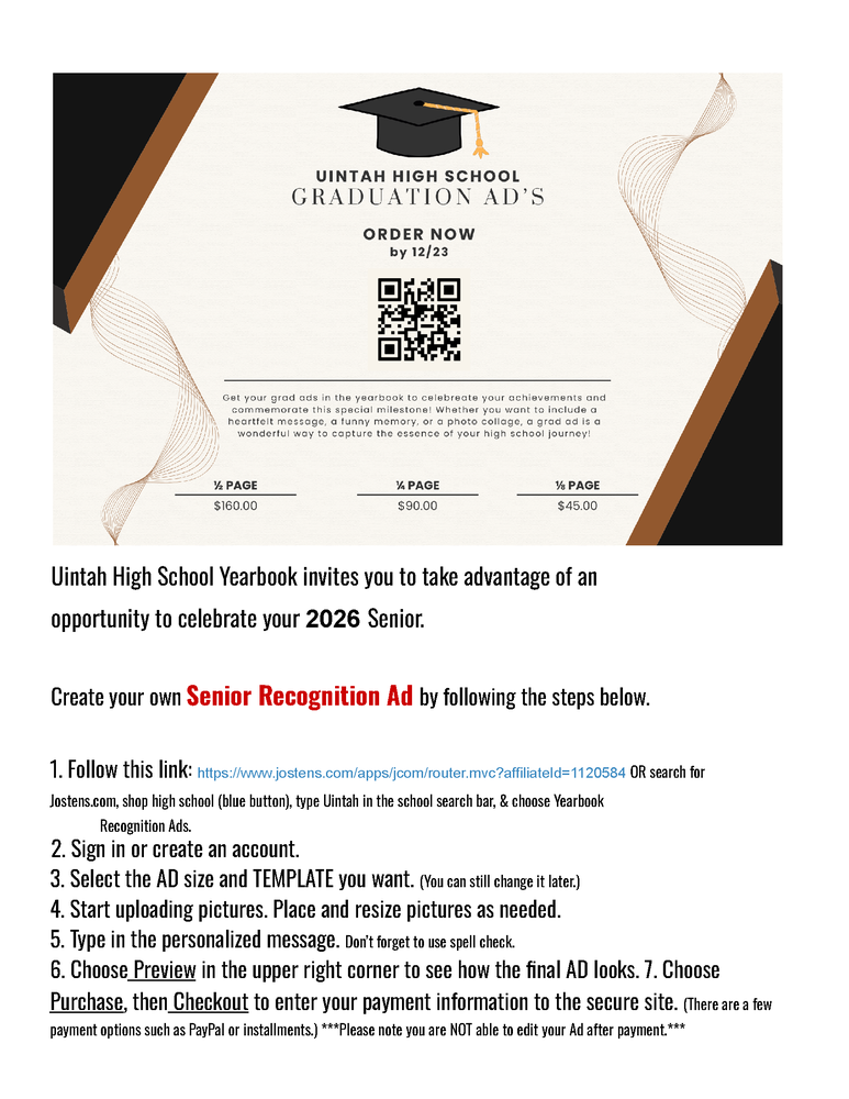 UHS Graduation Ad