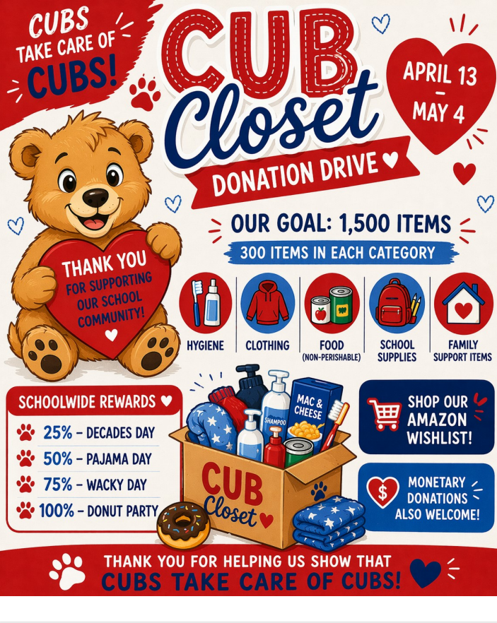 Cub Closet Donation Drive