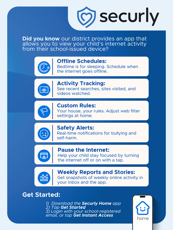 Words on text describing the features offered by Securly Home.
