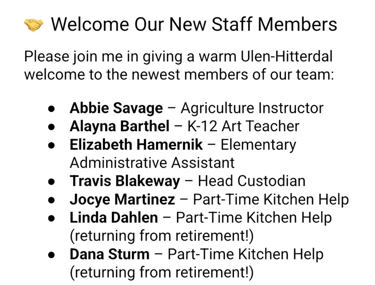 New Staff