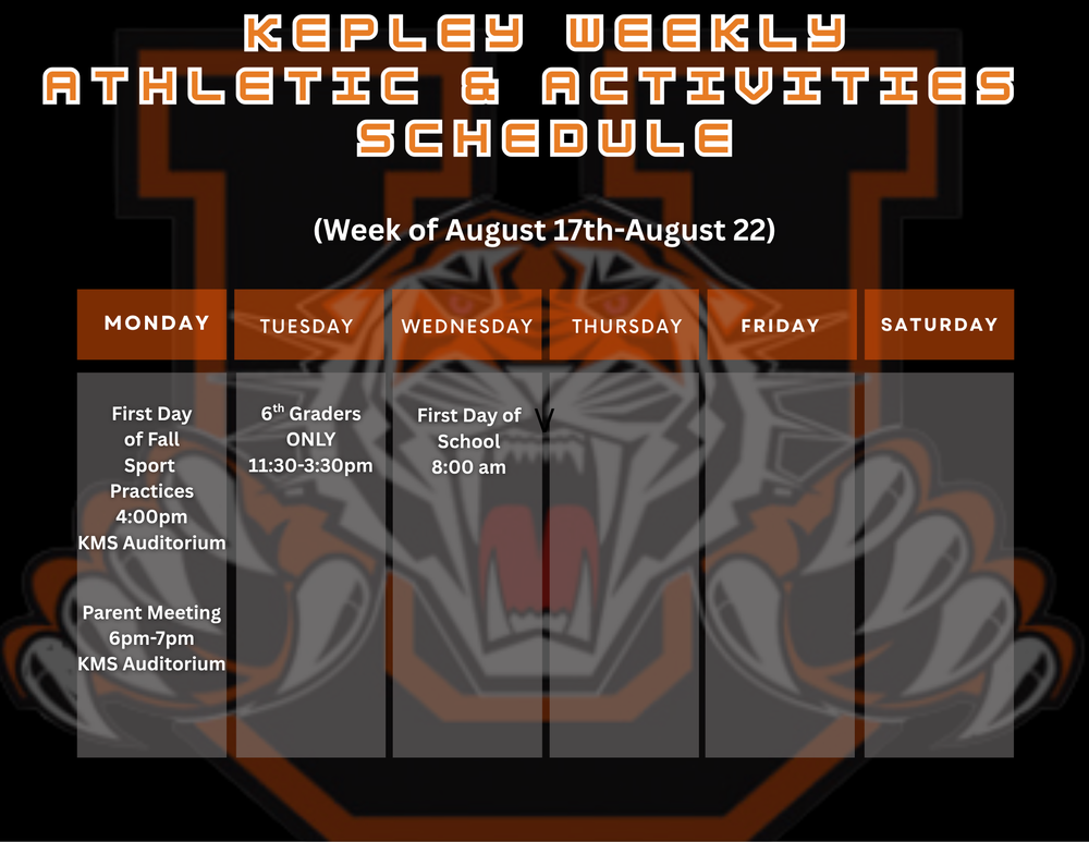 Weekly Activity Calendar
