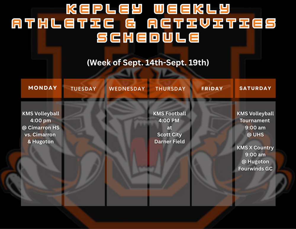 KMS Weekly Activity Calendar