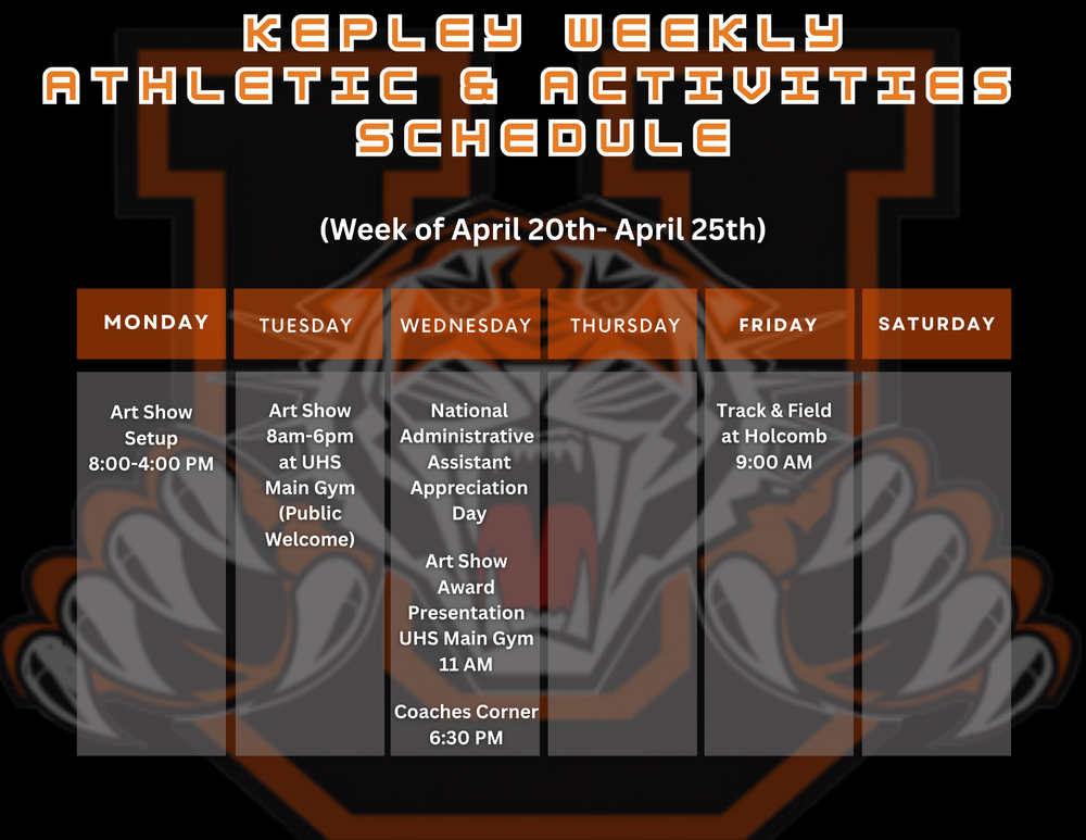 KMS Weekly Calendar