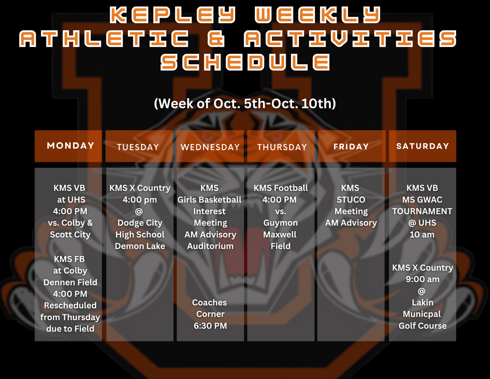 KMS Weekly Calendar