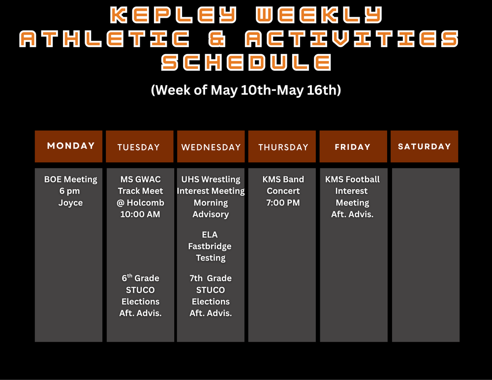 KMS Weekly Calendar