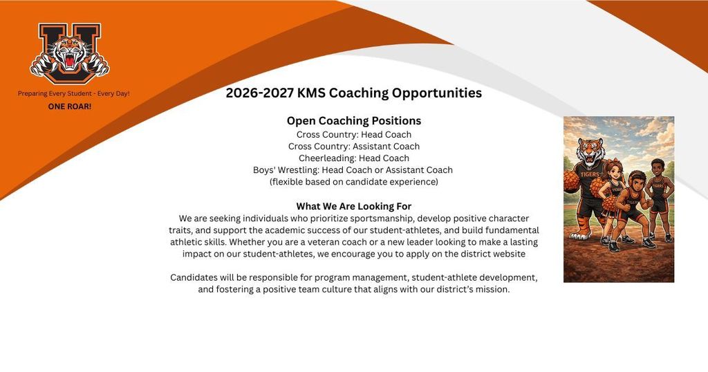 If you are ready to lead and inspire, please visit our district’s employment portal at https://www.applitrack.com/usd214/onlineapp/default.aspx?Category=Athletics%2fActivities 