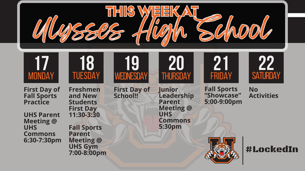 A visual calendar of the week's events