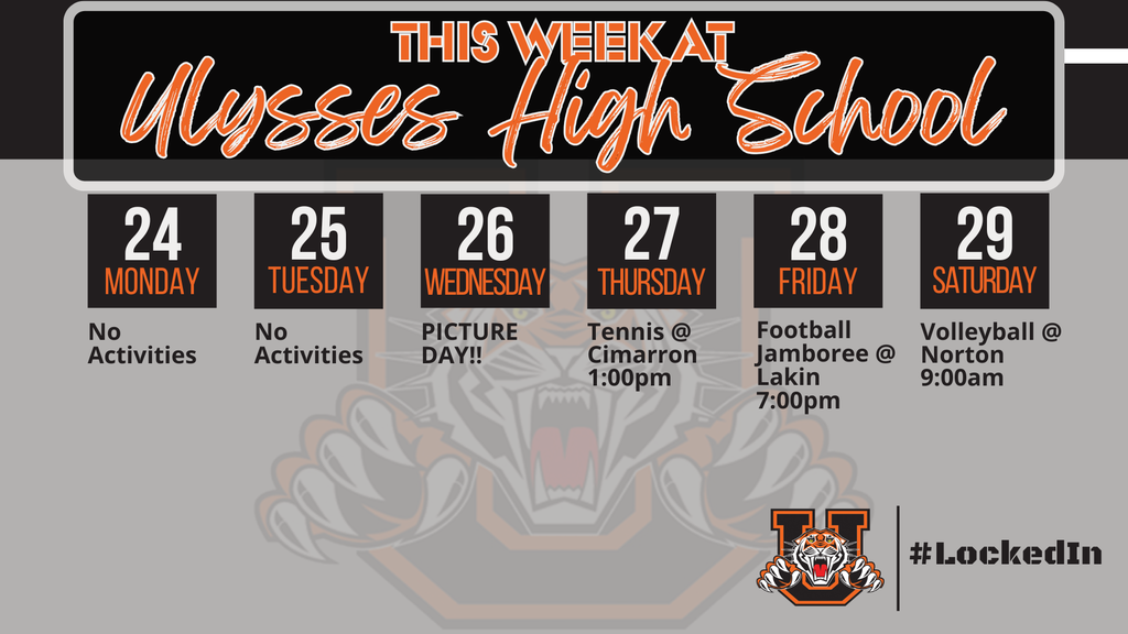 Infographic of the week's calendar