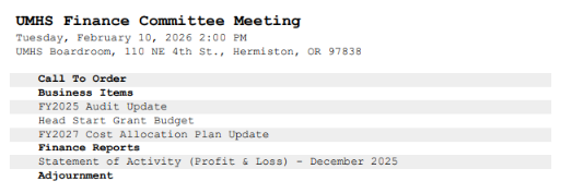 UMHS Finance Committee