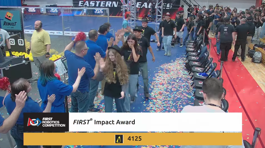 Students high-fiving judges at the PNW Championships