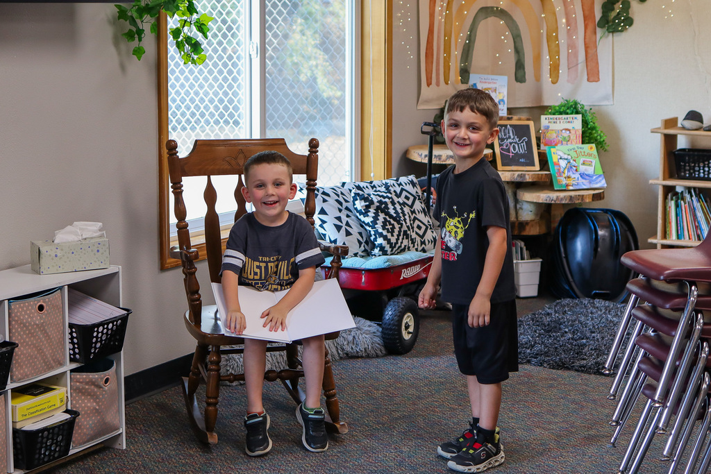 Students smiling at camera
