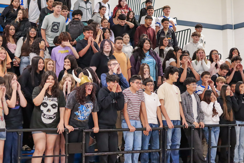 Students singing the class chant