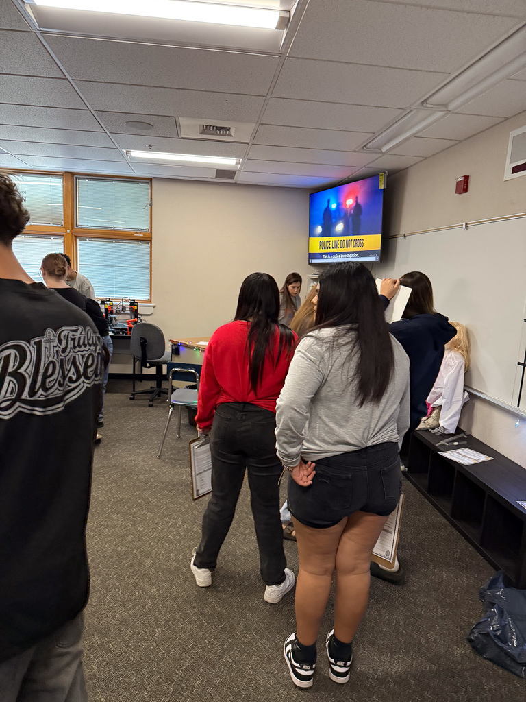 students searching for clues during lab