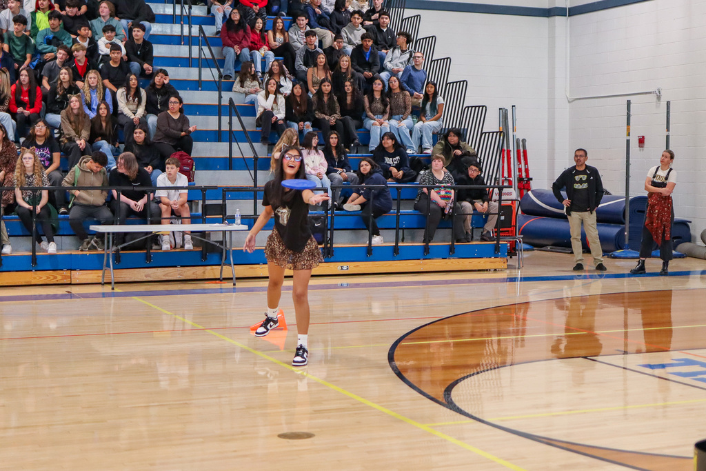 UHS students participating in assembly game
