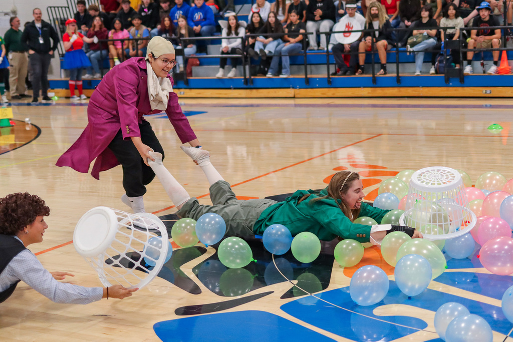 students playing hungry hippo game