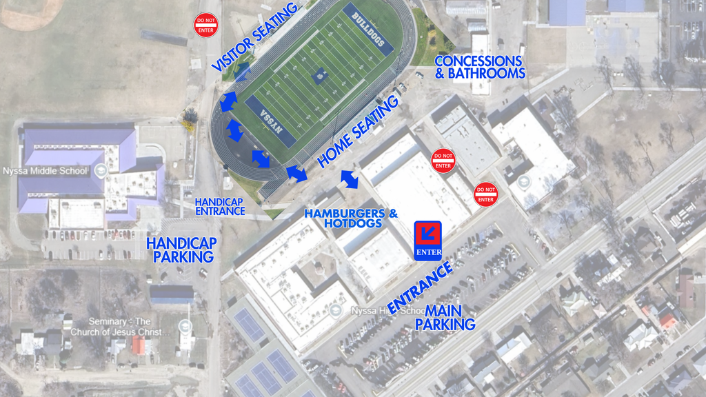 Map of Parking and where food/bathrooms/concessions are located