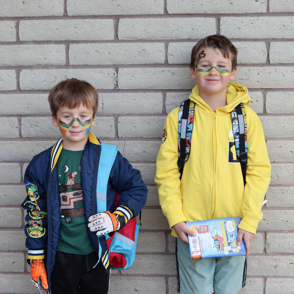 Students wearing school colors at MHES
