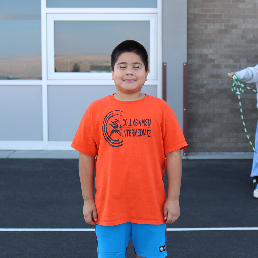 Student wearing school colors at CVI
