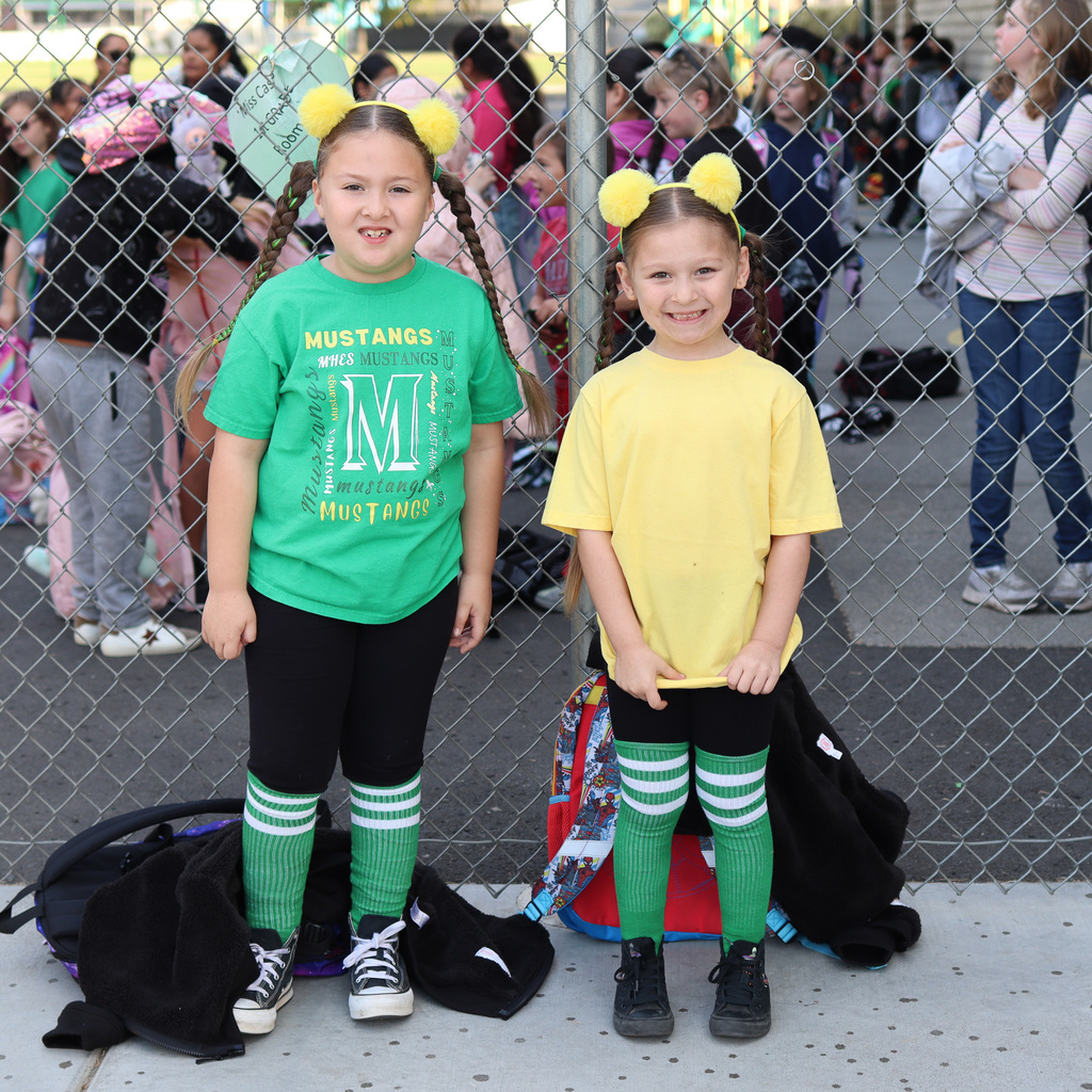 Students wearing school colors at MHES