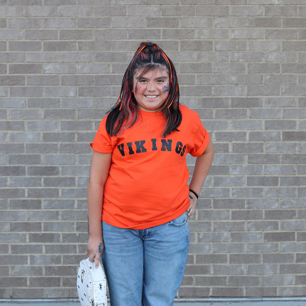 Student wearing school colors at CVI