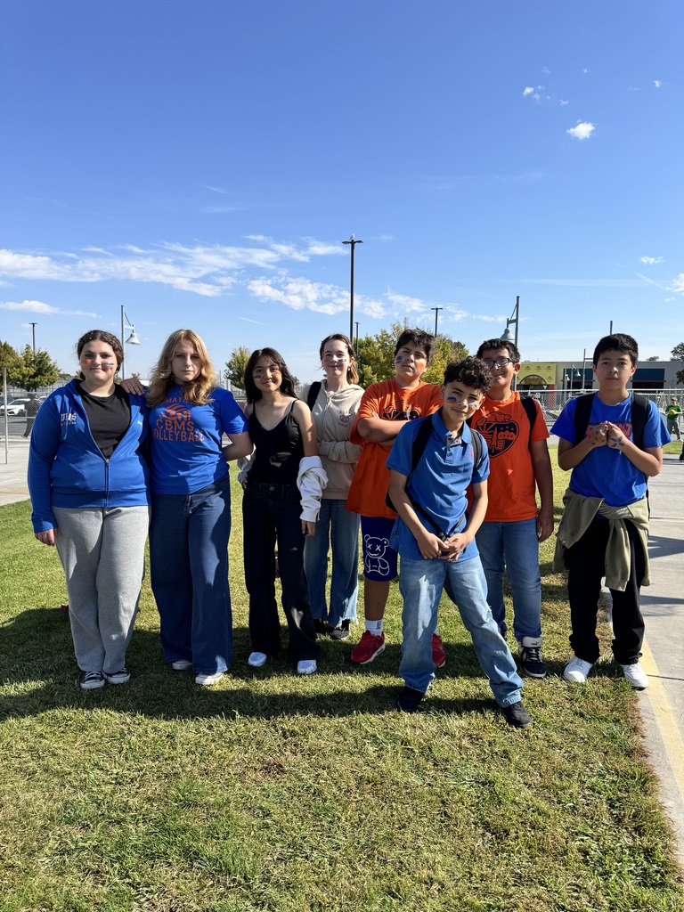 Students wearing school colors at CBMS