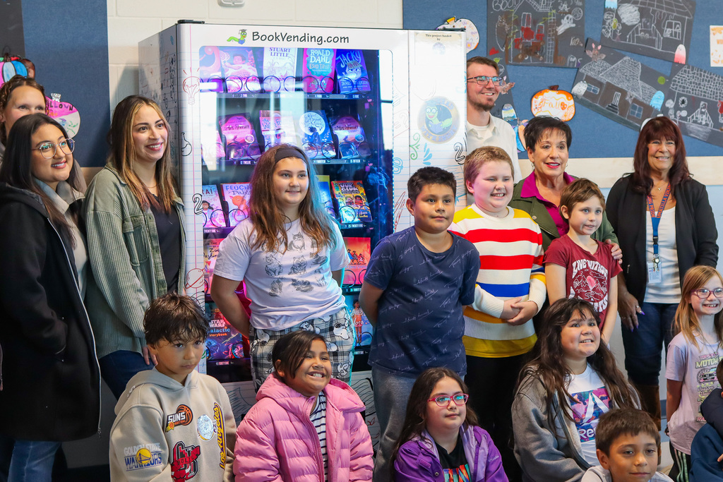 Photo of students with key partners who helped make this project possible