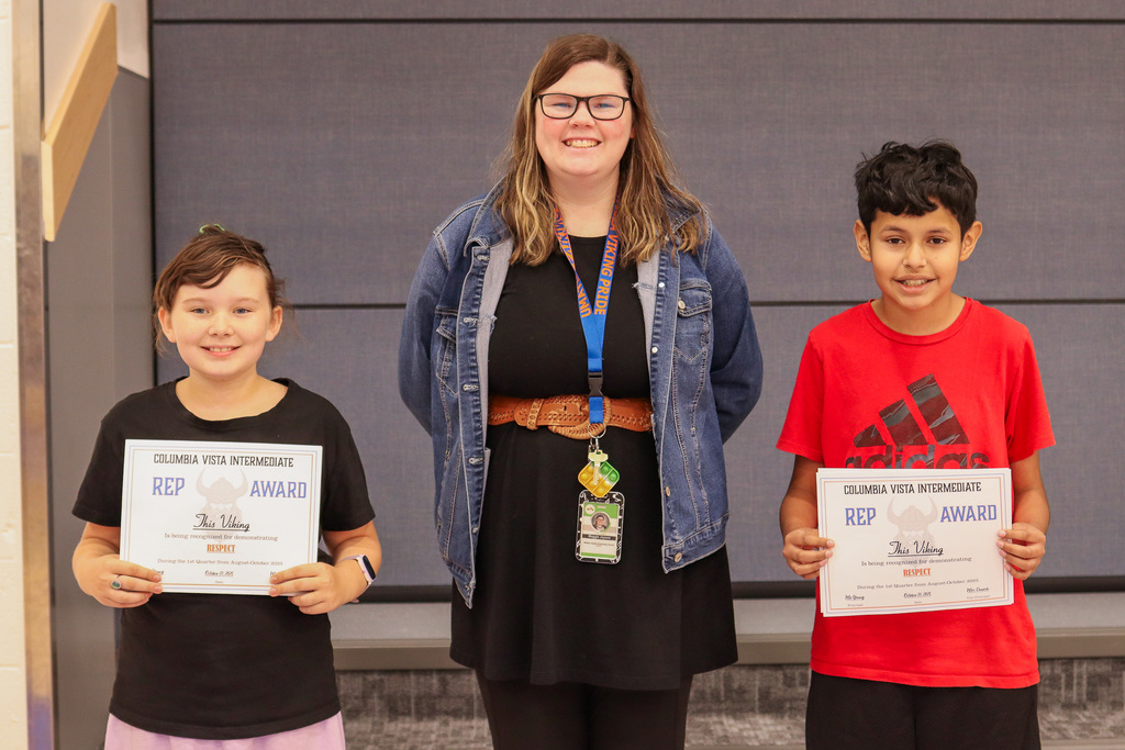 Mrs. Jepsen pictured with her REP Award Winners