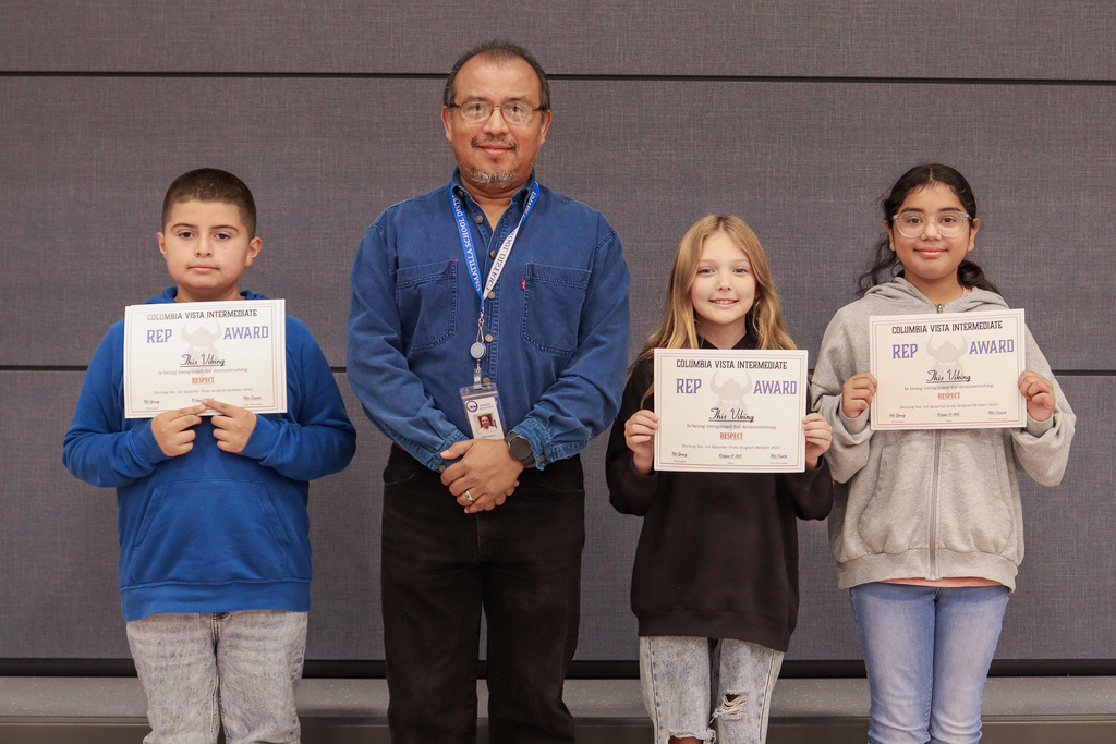 Mr. Lemus pictured with Mrs. Carrillo's REP Award Winners
