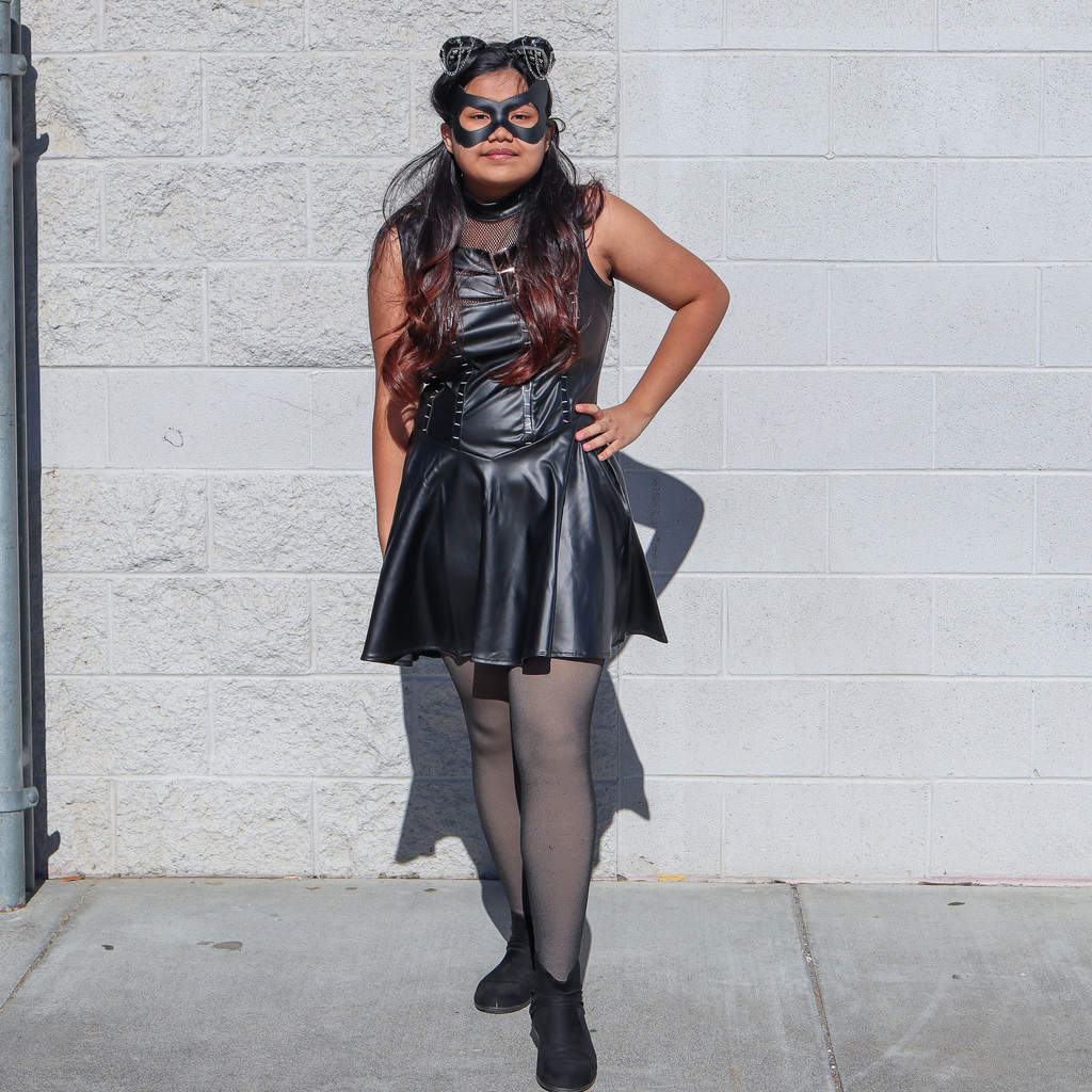 Student dressed up as superhero