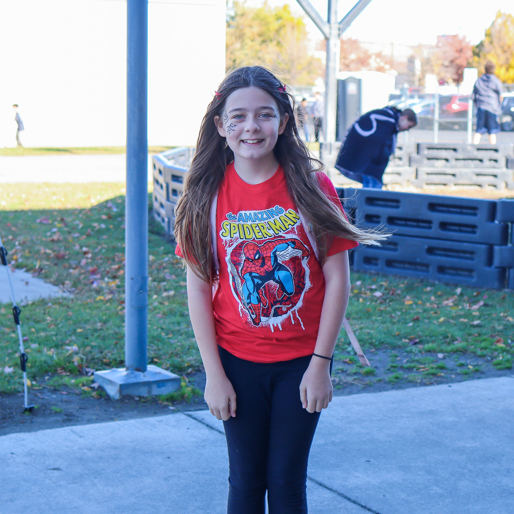 Student dressed up as superhero