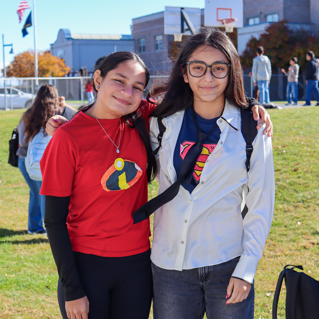 Students dressed up as superheroes