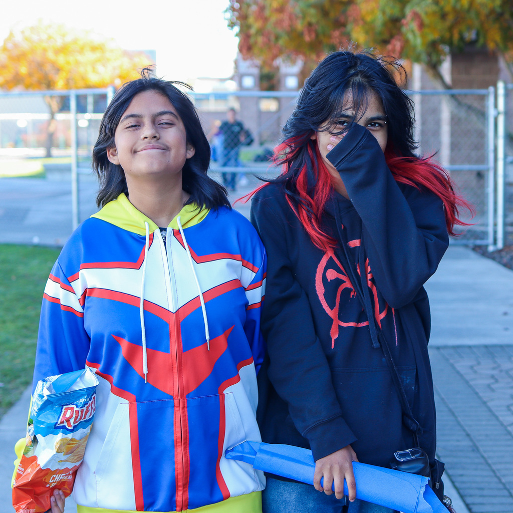 Students dressed up as superheroes