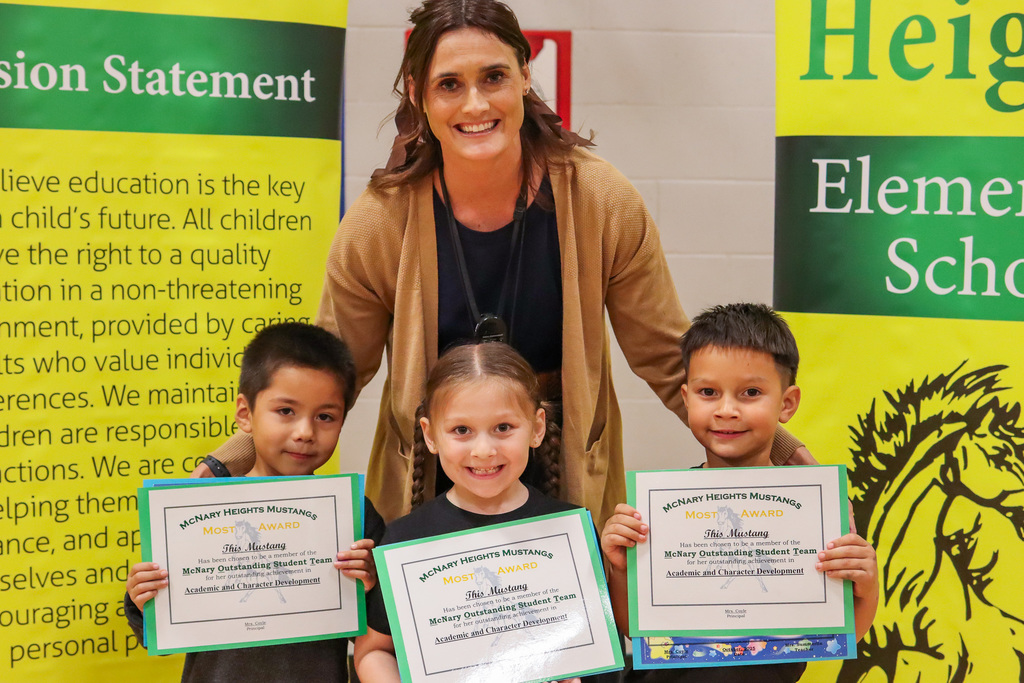 Photo of teacher with MOST Award Winners