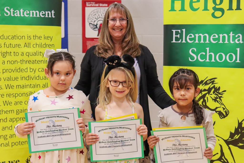 Photo of teacher with MOST Award Winners