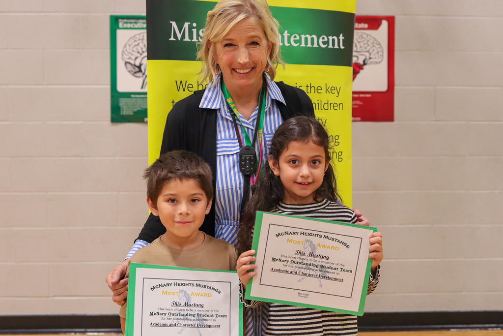 Photo of teacher with MOST Award Winners
