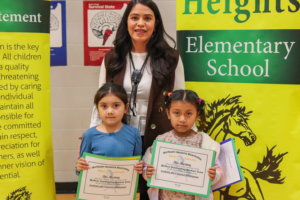 Photo of teacher with MOST Award Winners